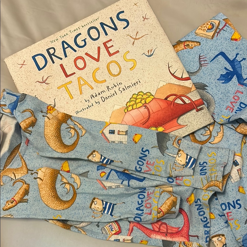 Dragons Love Tacos Kids Matching Set - Blue